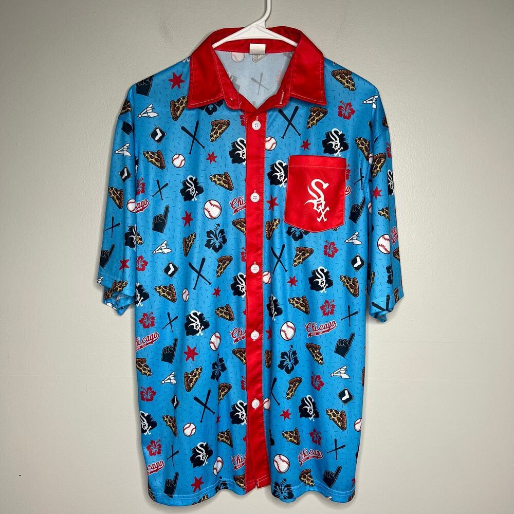 Chicago White Sox Shirt Beggars Pizza Hawaiian Shirt SGA Sz‎ Medium 4th of July